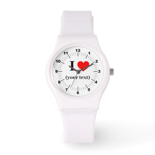 Women's I Heart Sportief Wit Silicon Horloge (Voorkant)