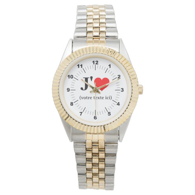 Women's I Heart Two-Tone armband horloge (Voorkant)