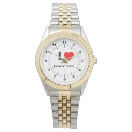 Women's I Heart Two-Tone armband horloge