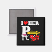 Women's I Love Her Ity Funny Valentine's Day Coupl Magneet (Voorkant / Achterkant)