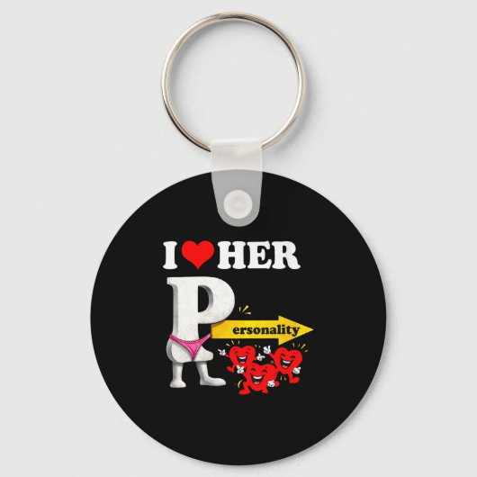 Women's I Love Her Ity Funny Valentine's Day Coupl Sleutelhanger (Voorkant)