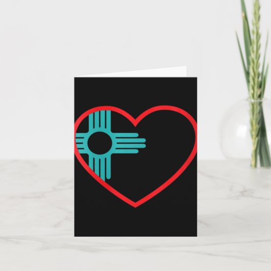 Womens I Love New Mexico Heart Zia Symbol New Mexi Kaart (Voorkant)