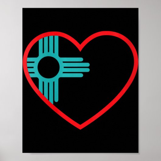 Womens I Love New Mexico Heart Zia Symbol New Mexi Poster (Voorkant)