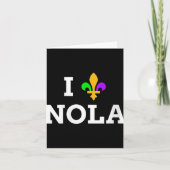 Womens I Love New Orleans Fleur De Lis Heart Souve Kaart (Voorkant)