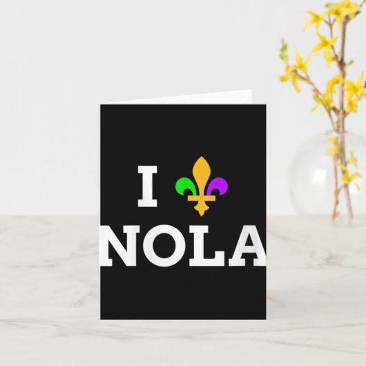 Womens I Love New Orleans Fleur De Lis Heart Souve Kaart (Gele Bloem)