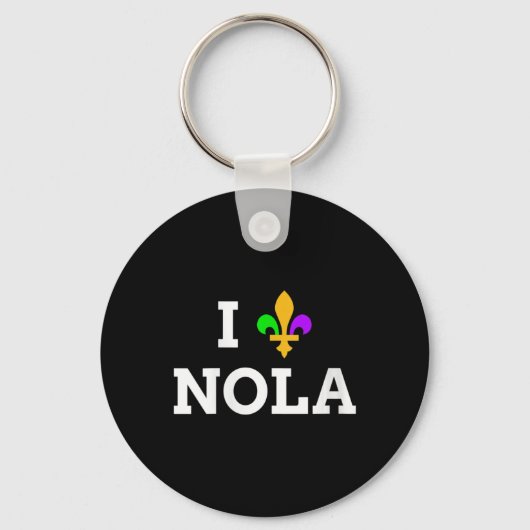 Womens I Love New Orleans Fleur De Lis Heart Souve Sleutelhanger (Voorkant)