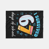 Womens I Survived 67 Days Of School Funny Meme Tea Fleece Deken (Voorkant (Horizontaal))