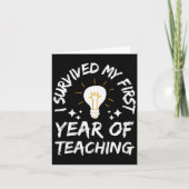 Womens I Survived My First Year Of Teaching Funny  Kaart (Voorkant)