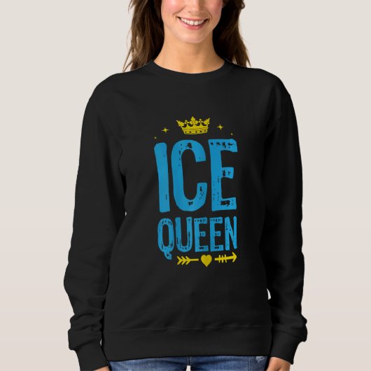 Womens Ice Queen Graphic Ice Vist Fisher Ice Fi Trui (Voorkant)