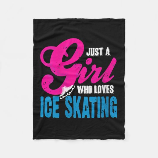 Womens Ice Skating Girl Who Glides With Grace And  Fleece Deken (Voorkant)