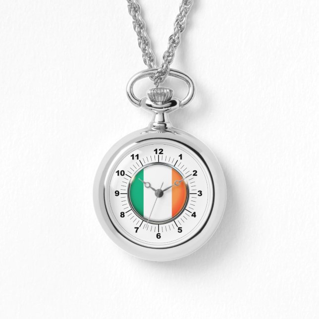Women's Ierland Vlag Wraparound Zilver Horloge (Voorkant)