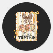 Womens I'm Her Pumpkin Cherry Couple Coquette Bow  Ronde Sticker (Voorkant)