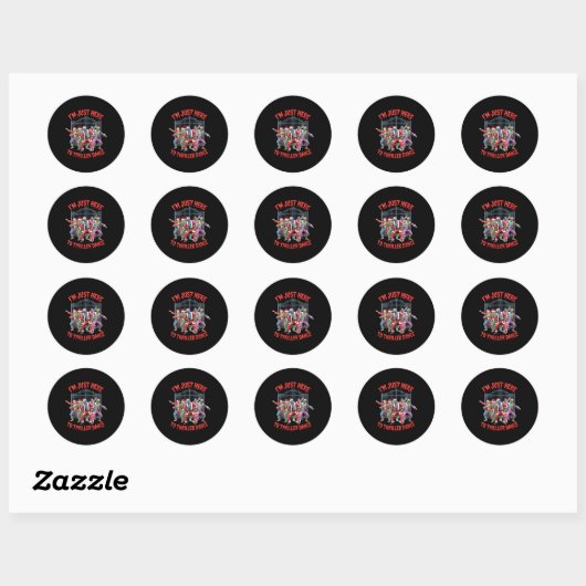 Womens I'm Just Here To Thriller Dance Zombie Chri Ronde Sticker (Vel)