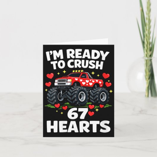 Women's I'm Ready To Crush 67 Hearts Truck Valenti Kaart (Voorkant)