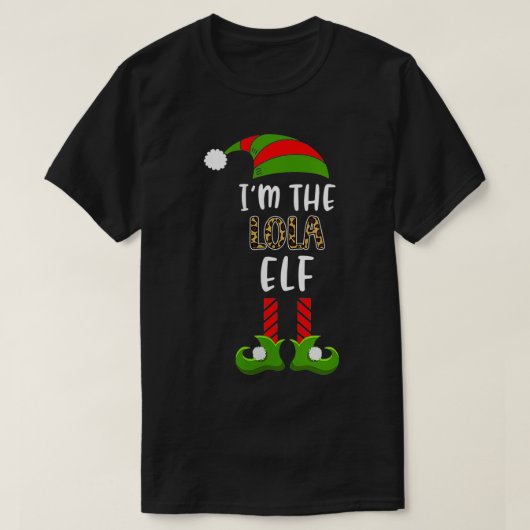 Womens I'm The Lola Elf Matching Christmas Family T-shirt (Design voorkant)