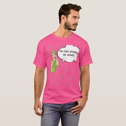 Womens Imoo Prettyo Work Funny Comic Styleshirt Wo T-shirt (Voorkant volledig)