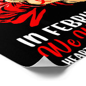 Womens In February We Wear Red - Heart Disease Awa Poster (Hoek)