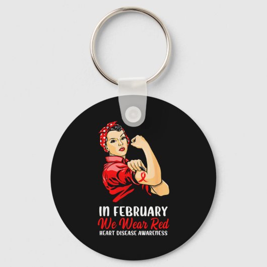 Womens In February We Wear Red - Heart Disease Awa Sleutelhanger (Voorkant)