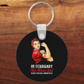 Womens In February We Wear Red - Heart Disease Awa Sleutelhanger (Voorkant)