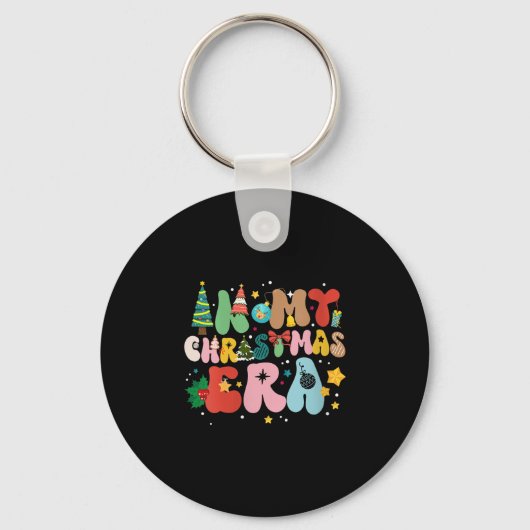 Womens In My Christmas Era Retro Groovy Christmas  Sleutelhanger (Voorkant)