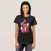 Womens In October We Wear Pink Ghosts & Pumpkins F T-shirt (Voorkant volledig)
