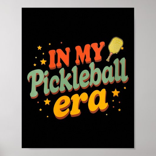 Women's in pickleball era retro pickle player poster (Voorkant)