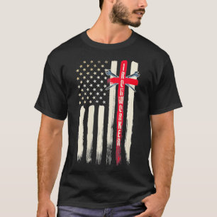 Womens Ironwerker Gift Religieuze Christan Cross  T-shirt