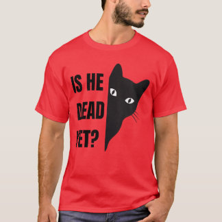 Womens isHeVintageDeadYet cat VNeck boy T-shirt