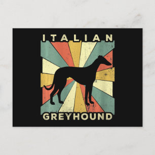 womens italiaanse griezelhond 70s gift v-nek briefkaart