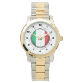 Women's Italië Vlag Oversized tweekleurig horloge