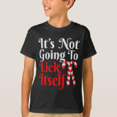 Womens It's Going To Lick Itself Funny Candy Cane  T-shirt (Voorkant)