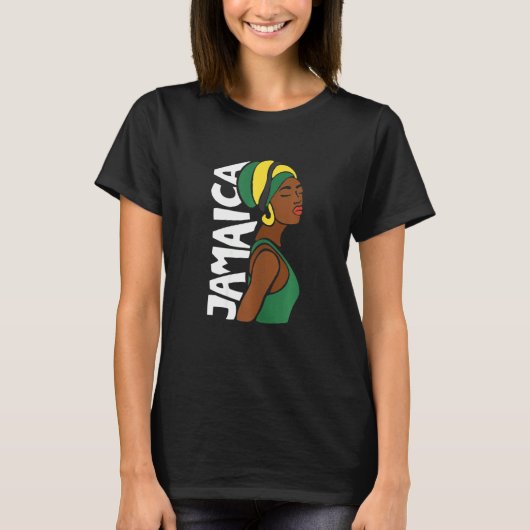 Womens Jamaica Jamaican Flag Caribbean Souvenir Bl T-shirt (Voorkant)