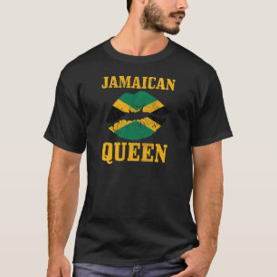 Womens Jamaican Queen Jamaica Flag Pride G T-shirt