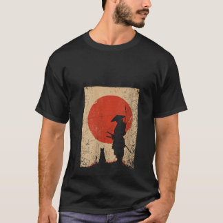 Womens Japanese Art Samurai Vintage Fighter Retro  T-shirt