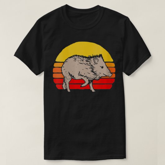Womens Javelina Retro 80-s Sunset Cute Funn T-shirt (Design voorkant)