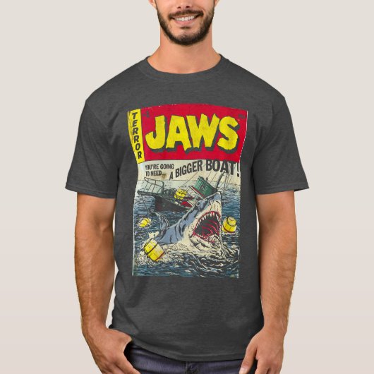 Womens Jaws Pulp Attack Comic Cover VNeck retro T-shirt (Voorkant)
