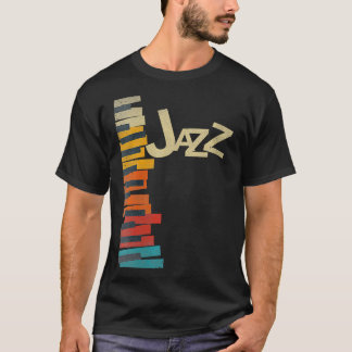 Womens Jazz Muziekliefhebber Retro Piano Piano T-shirt