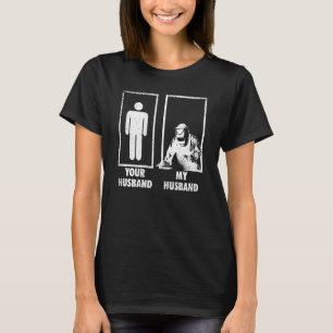 Womens je man mijn vrouw van de grappenliefdevrouw t-shirt