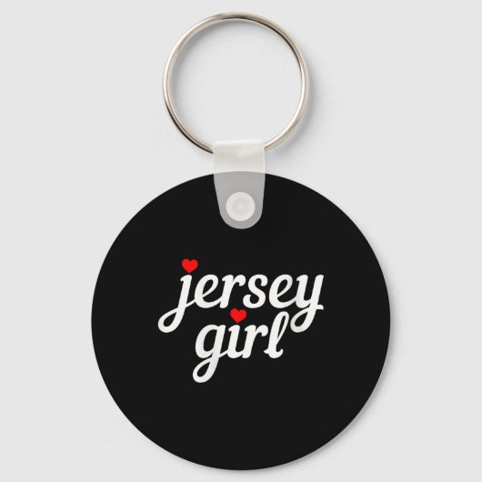 Womens Jersey Girl New Jersey Heart Funny Cute New Sleutelhanger (Voorkant)