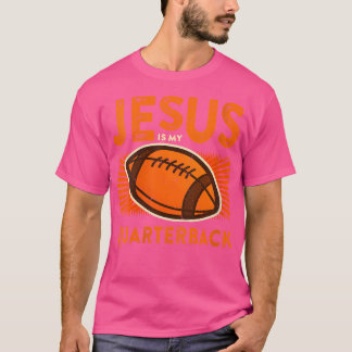 Womens Jesus is mijn quarterback Christelijke Foot T-shirt