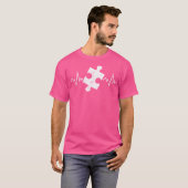 Womens Jigsaw Puzzle Piece Heartbeat - Puzzler Pul T-shirt (Voorkant volledig)
