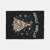 Womens Jingle Shells Christmas Tree Snowflakes Cel Fleece Deken (Voorkant (Horizontaal))