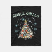 Womens Jingle Shells Christmas Tree Snowflakes Cel Fleece Deken (Voorkant)