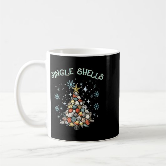 Womens Jingle Shells Christmas Tree Snowflakes Cel Koffiemok (Links)
