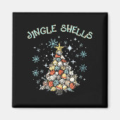 Womens Jingle Shells Christmas Tree Snowflakes Cel Magneet (Voorkant)