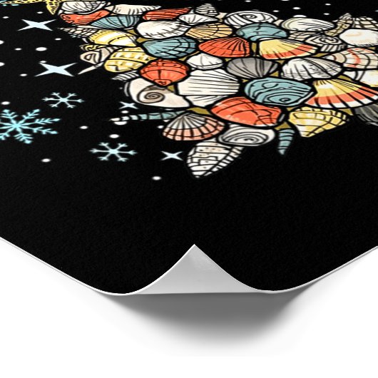 Womens Jingle Shells Christmas Tree Snowflakes Cel Poster (Hoek)