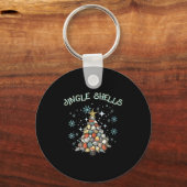 Womens Jingle Shells Christmas Tree Snowflakes Cel Sleutelhanger (Voorkant)