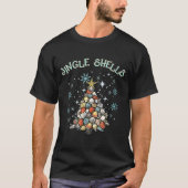 Womens Jingle Shells Christmas Tree Snowflakes Cel T-shirt (Voorkant)