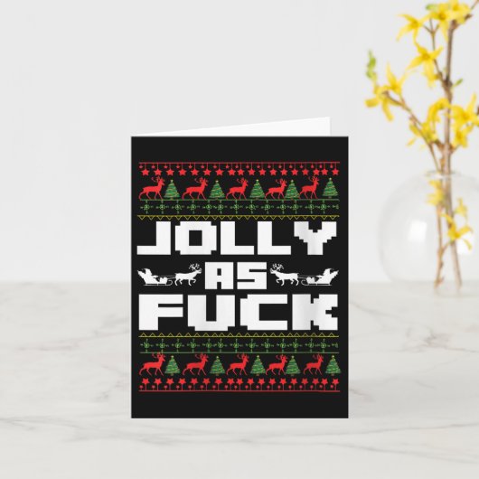 Womens Jolly As For Funny Christmas Raunchy Cuss W Kaart (Gele Bloem)