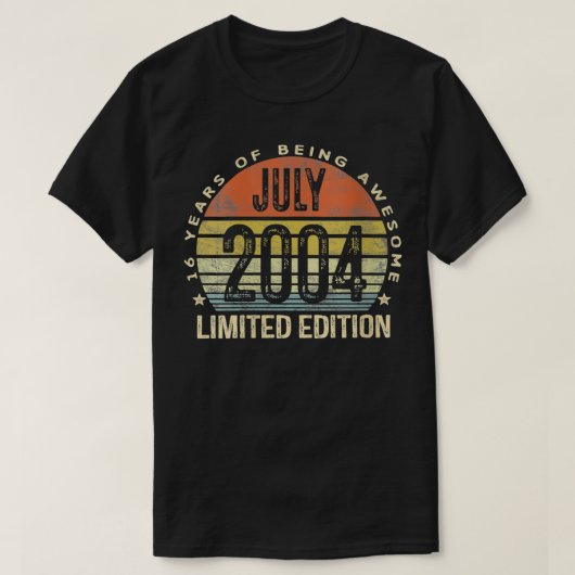 Womens Juli 2004 Beperkte Uitgave 16e verjaardag 1 T-shirt (Design voorkant)